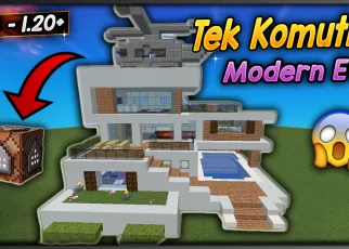 tek komutla modern ev yapımı minecraft