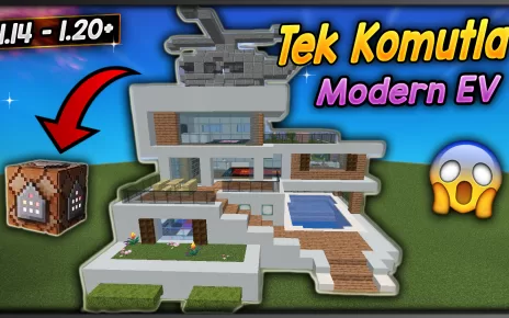 tek komutla modern ev yapımı minecraft